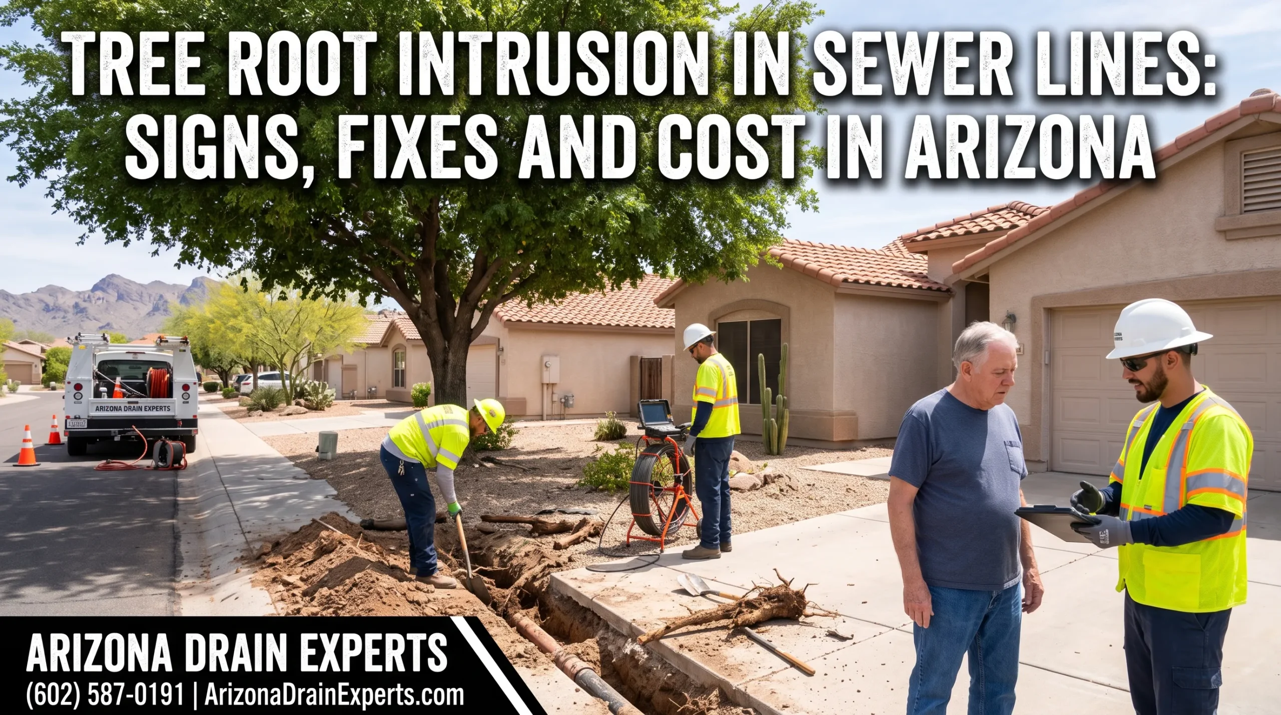 Tree Root Intrusion in Sewer Lines Signs, Fixes and Cost in Arizona
